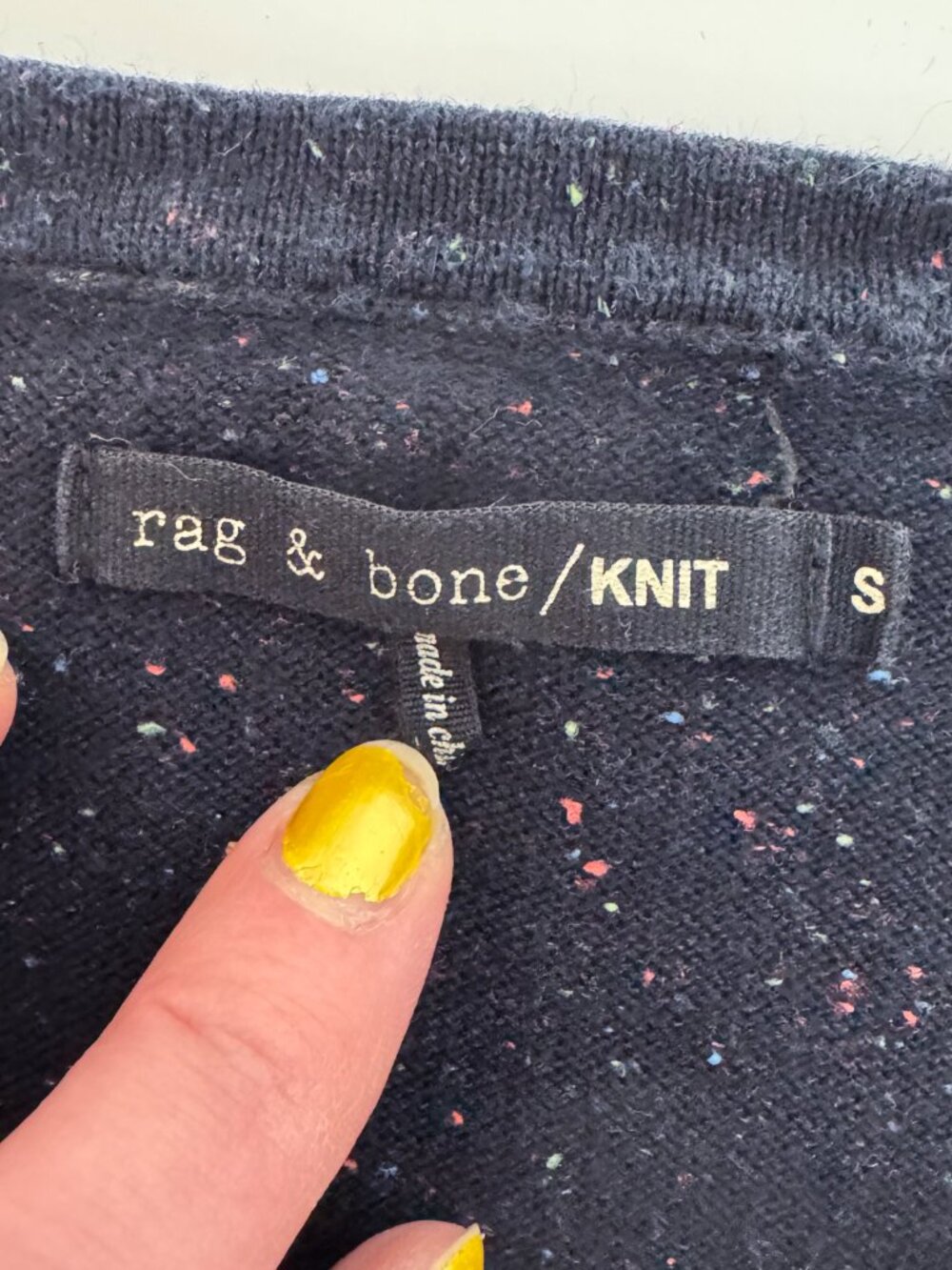 rag & bone/KNIT Black Cosmic Rainbow Nep Crewneck Sweater Small Artsy Layering - Picture 6 of 8